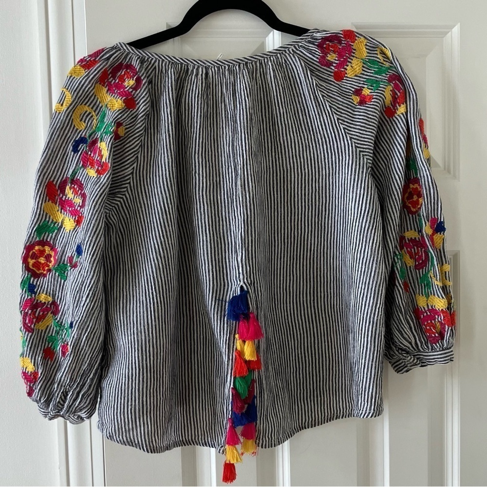 EUC Anthropologie Floreat Blouse Soleil
Embroidered Tassel Colorful Cotton XS - Picture 6 of 11